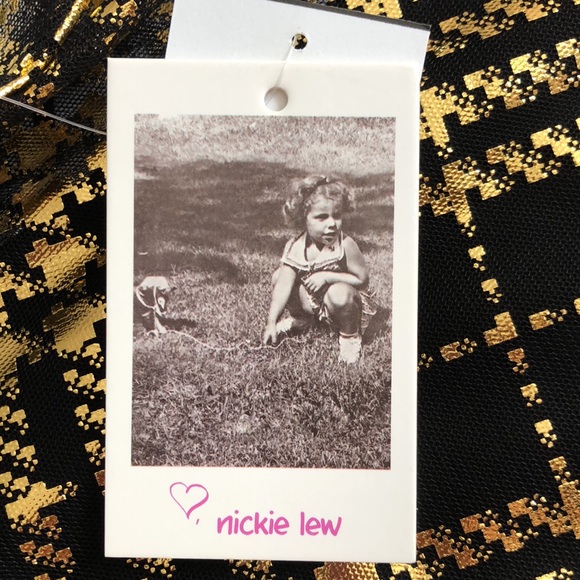 Fun black and gold plaid dress - Picture 2 of 4